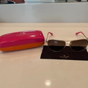 Kate Spade Aviator Sunglasses with pink bows